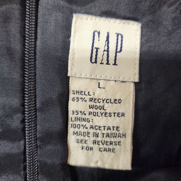 GAP Wool Blend Trapeze Mini Dress L Gray 60s Mod Twiggy Sleeveless Taiwan Y2K - Picture 6 of 7